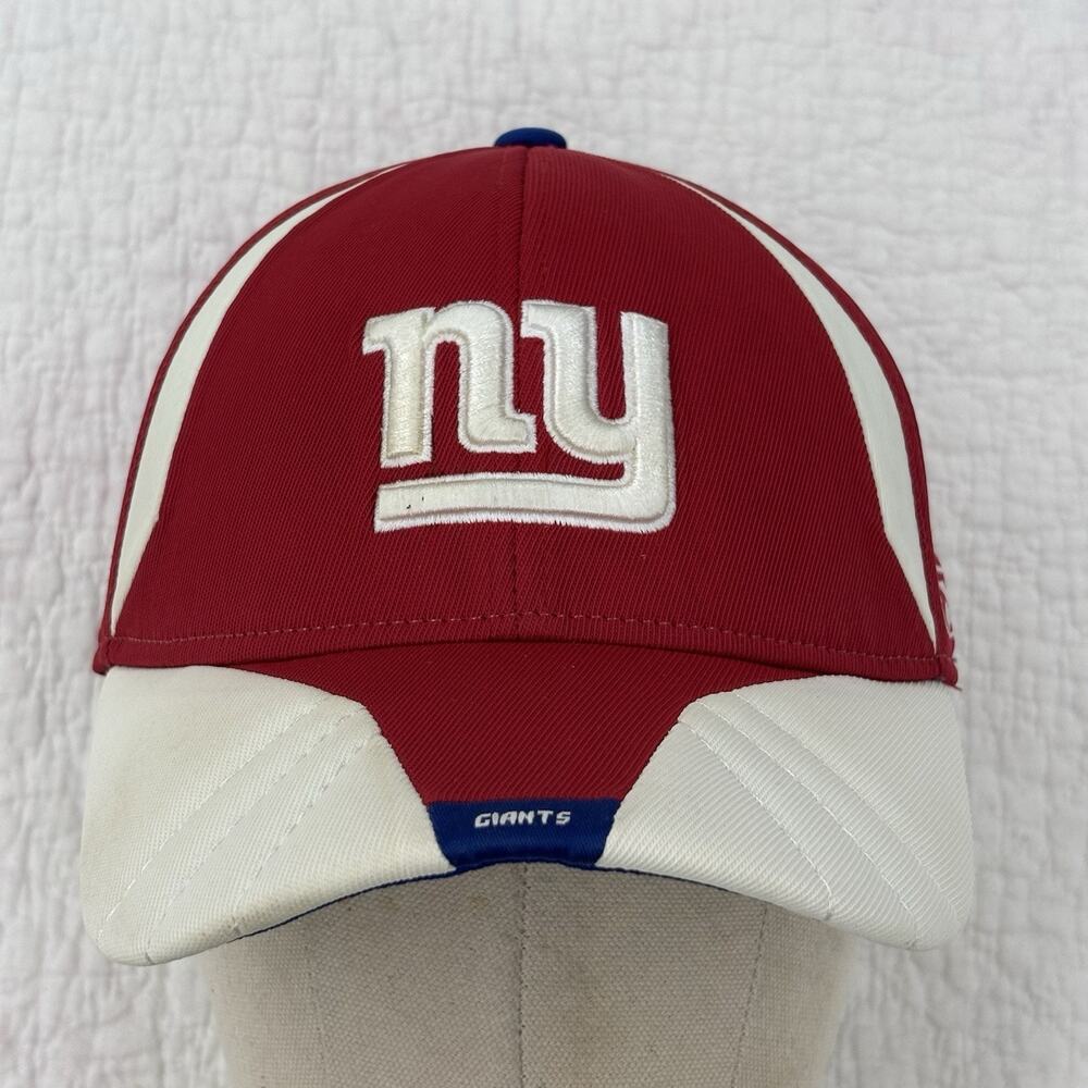 New York Giants NFL Hat OSFM Mens Blue Red Fitted Cap Reebok Authentic Sideline